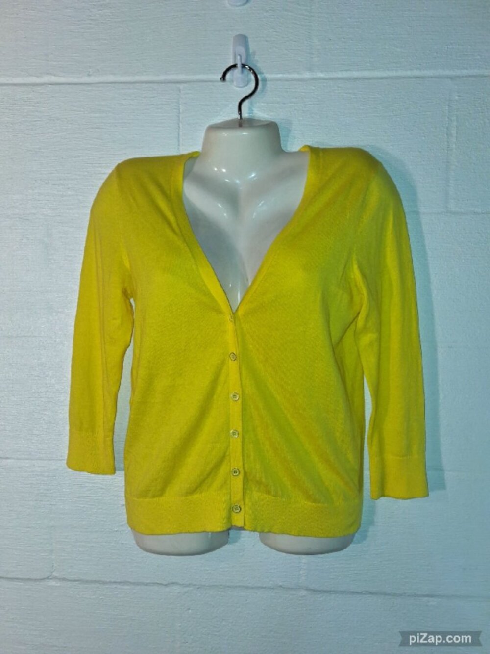 Gap Women's Sz Small Bright Yellow Cardigan Sweater Lightweight Button Up Cotton